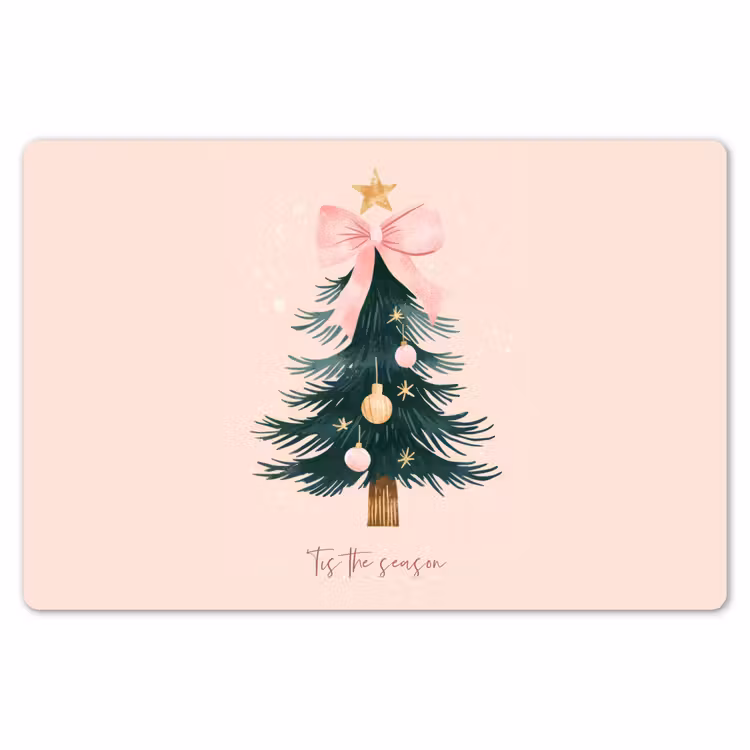 Christmas Season - Kerst - Kerstboom - Roze Placemat vinyl groot -zzsfeer1_Kitchenyeah-website