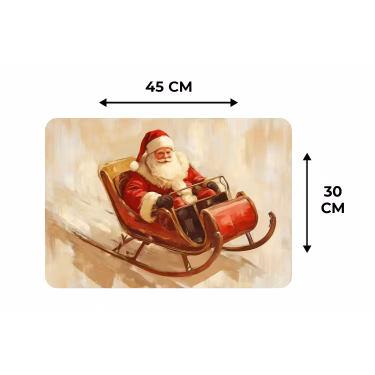 Kerst - Slee - Kerstman Placemat vinyl groot -specs