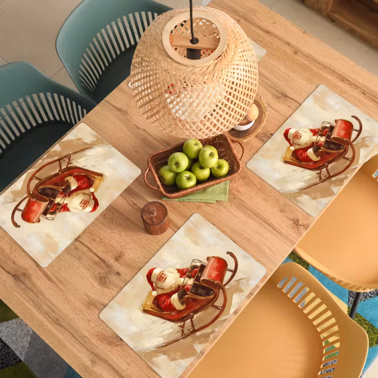 Kerst - Slee - Kerstman Placemat vinyl groot -zzsfeer5_Kitchenyeah-website