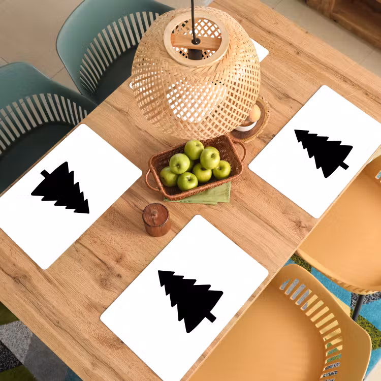 Kerstboom - Zwart - Kerstmis - Feest Placemat vinyl groot -zzsfeer5_Kitchenyeah-website