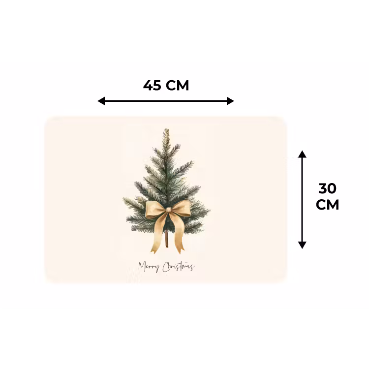 Kerstboom - Kerst - Merry Christmas - Beige Placemat vinyl groot -specs