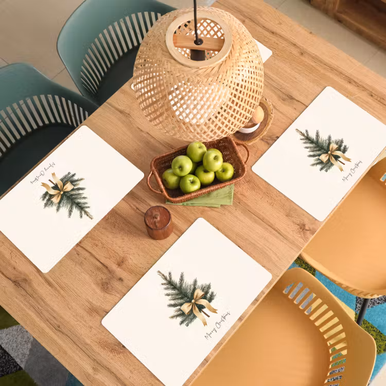 Kerstboom - Kerst - Merry Christmas - Beige Placemat vinyl groot -zzsfeer5_Kitchenyeah-website