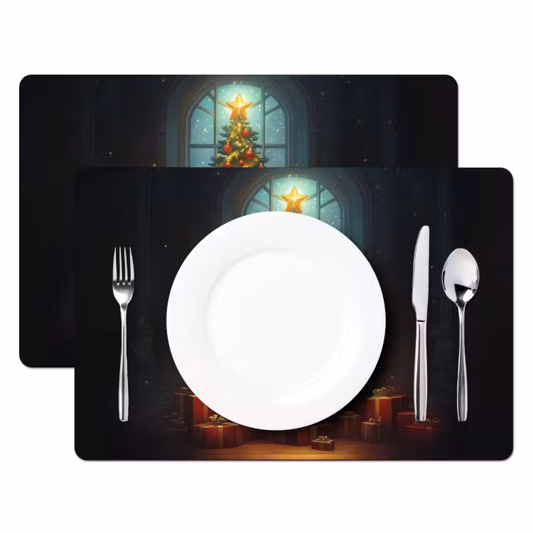 Kerstboom - Cadeau - Kerst - Winter Placemat vinyl groot -zzsfeer2_Kitchenyeah-website