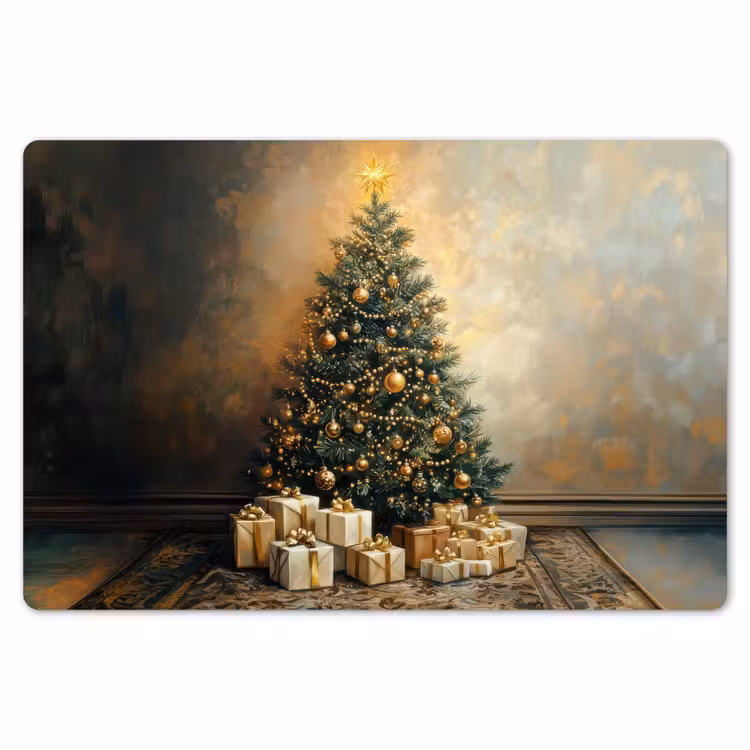 Kerstboom - Cadeaus - Goud Placemat vinyl groot -zzsfeer1_Kitchenyeah-website