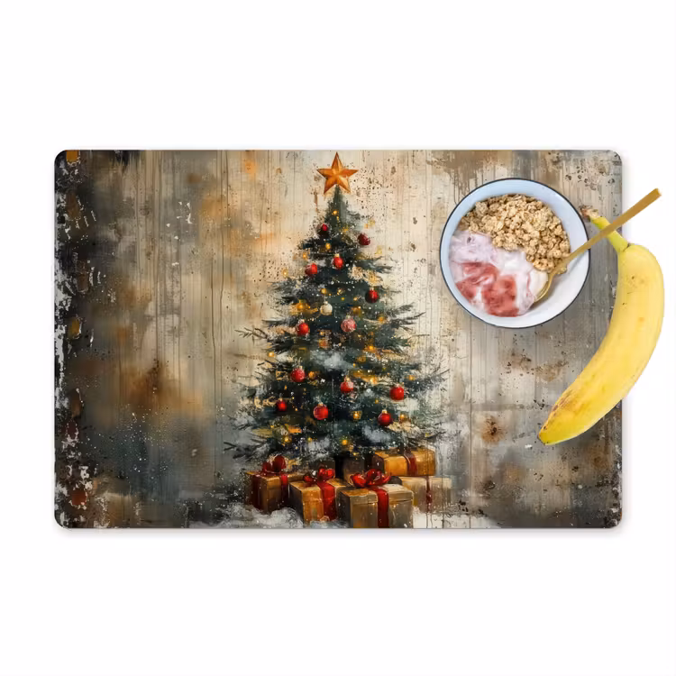 Kerstboom - Vintage - Kerst - Cadeau Placemat vinyl groot -zzzproduct_Kitchenyeah-website