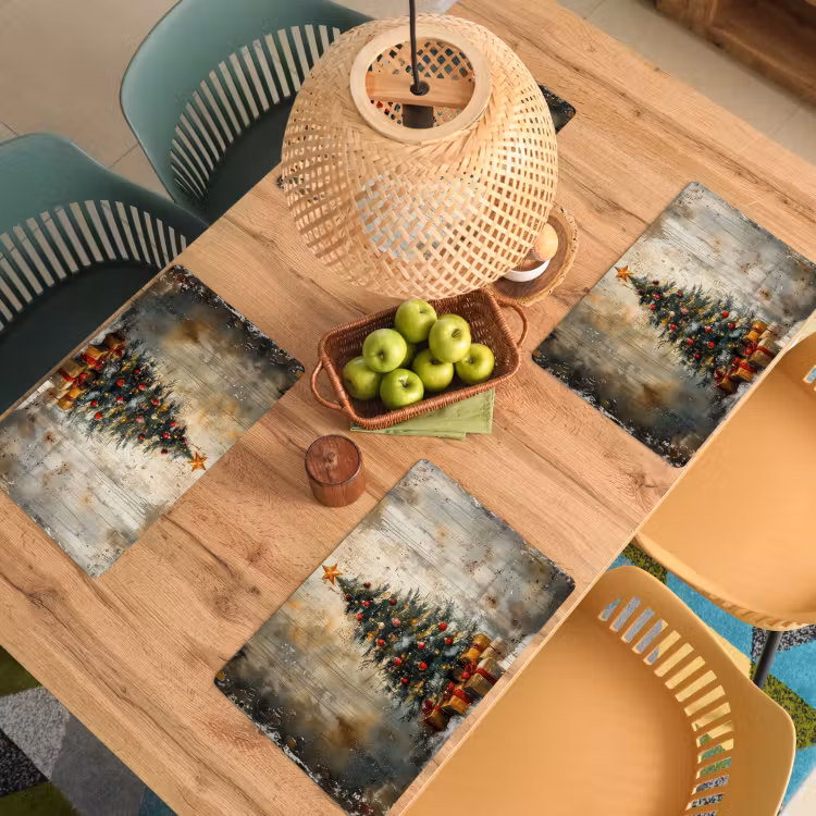 Kerstboom - Vintage - Kerst - Cadeau Placemat vinyl groot -zzsfeer5_Kitchenyeah-website
