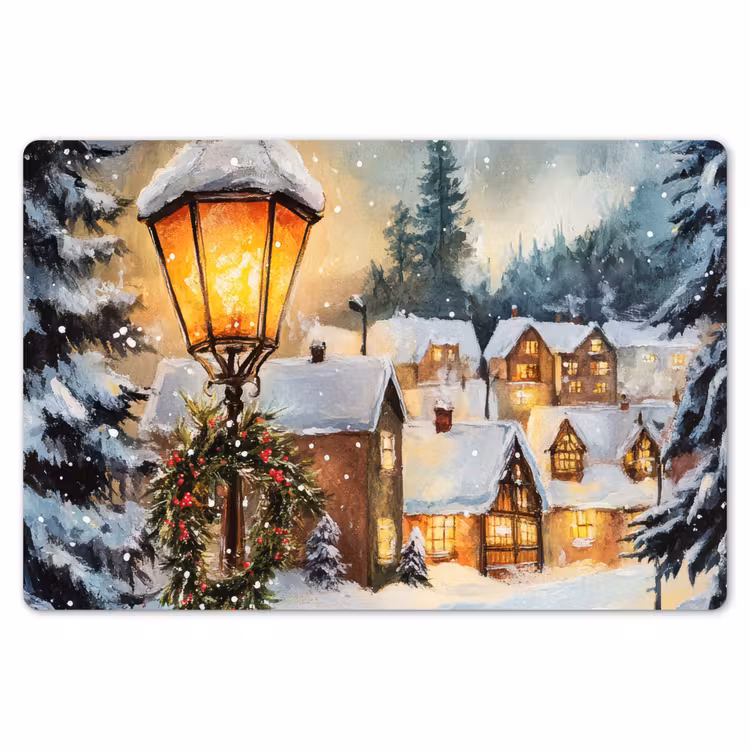 Kerstdorp - Huizen - Sneeuw - Kerst Placemat vinyl groot -zzsfeer1_Kitchenyeah-website