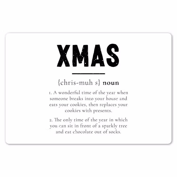 Kerst - Wit - Xmas - Quotes - Feestdagen Placemat vinyl groot -zzsfeer1_Kitchenyeah-website