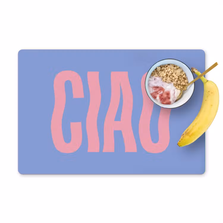 Ciao - Roze - Blauw - Golvend Placemat vinyl groot -zzzproduct_Kitchenyeah-website