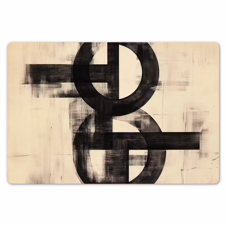Cirkels - Balken - Zwart - Abstract Placemat vinyl groot -zzsfeer1_Kitchenyeah-website