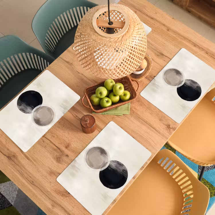 Cirkels - Vorm - Beige - Abstract Placemat vinyl groot -zzsfeer5_Kitchenyeah-website