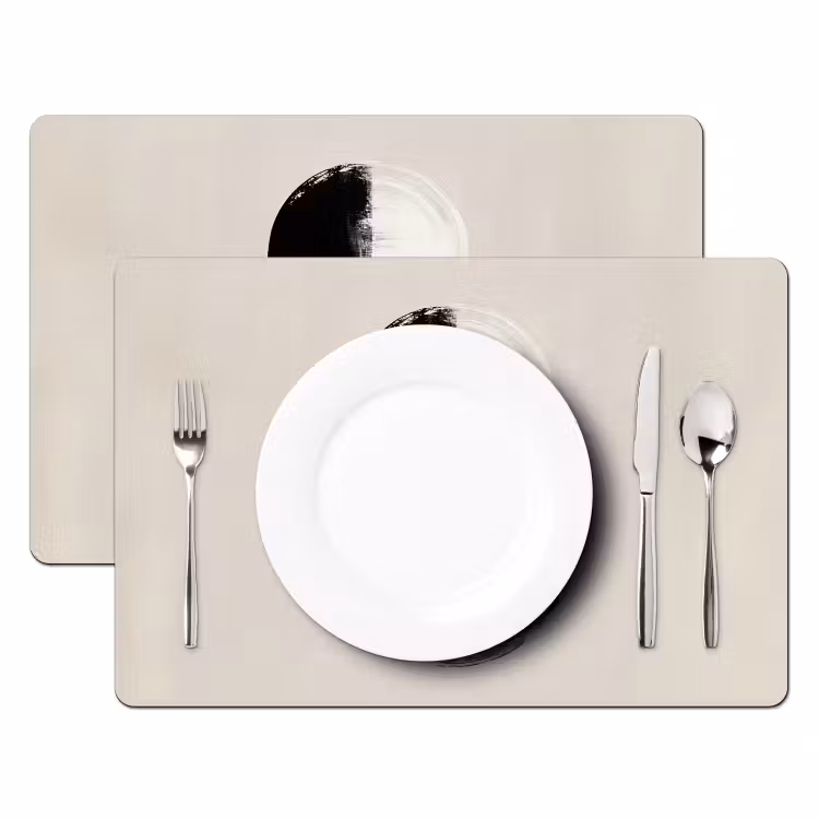 Cirkels - Strepen - Minimalistisch - Zwart Placemat vinyl groot -zzsfeer2_Kitchenyeah-website