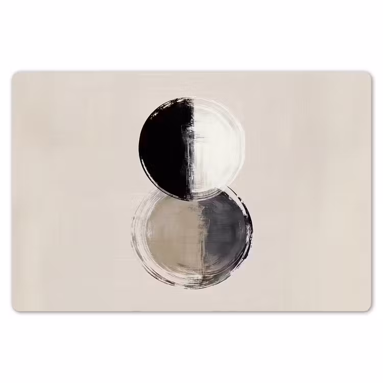 Cirkels - Strepen - Minimalistisch - Zwart Placemat vinyl groot -zzsfeer1_Kitchenyeah-website