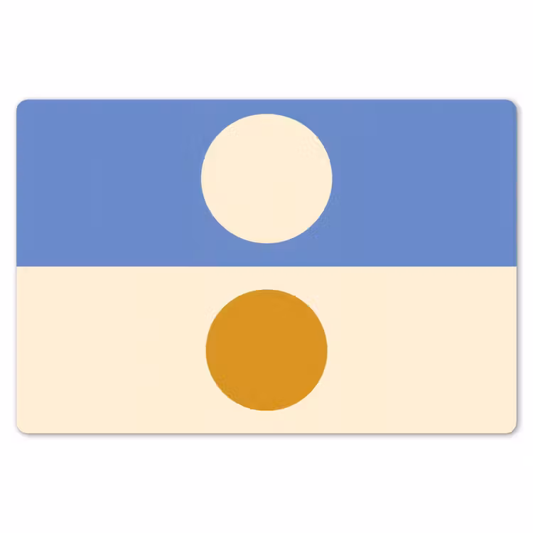 Cirkels - Symmetrisch - Wit - Blauw- Geel Placemat vinyl groot -zzsfeer1_Kitchenyeah-website
