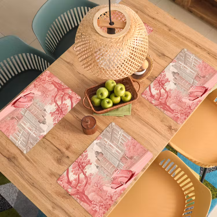 City - Car - Pink Placemat vinyl groot -zzsfeer5_Kitchenyeah-website