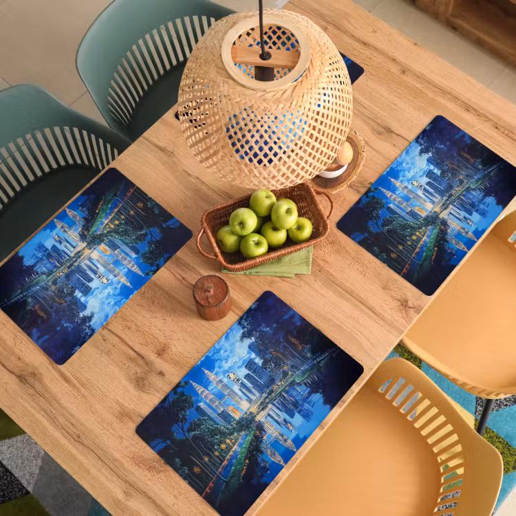 Stad Kuala Lumpur - Skyline - Wolkenkrabbers - Water Placemat vinyl groot -zzsfeer5_Kitchenyeah-website