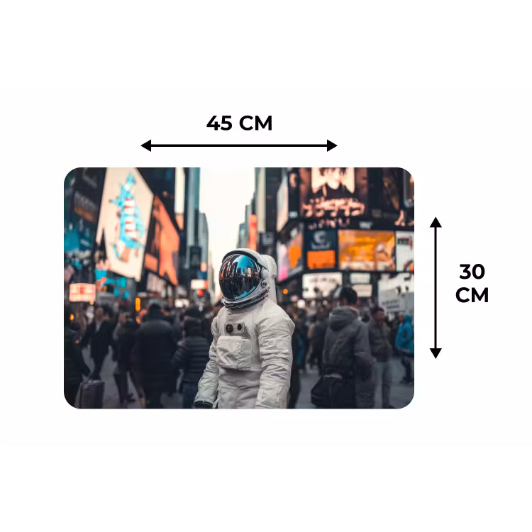 Stad - Mensen - Astronaut - Wit Placemat vinyl groot -specs