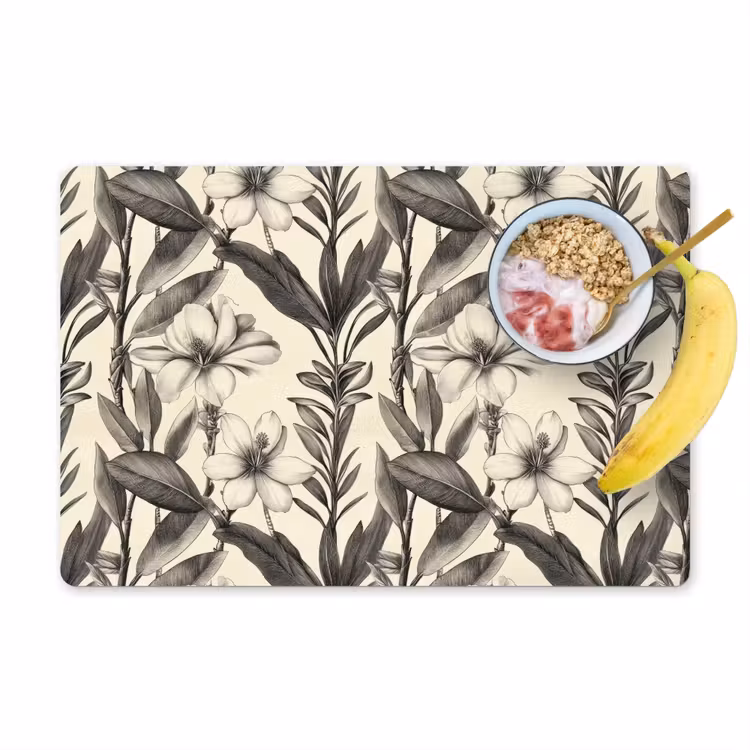 Klassiek - Botanisch - Zwart - Beige Placemat vinyl groot 368 -zzzproduct_Kitchenyeah-website