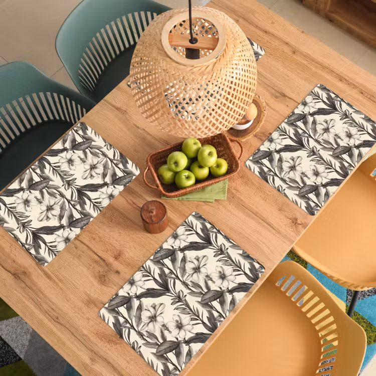 Klassiek - Botanisch - Zwart - Beige Placemat vinyl groot 368 -zzsfeer5_Kitchenyeah-website