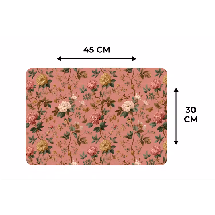 Klassiek - Botanisch - Roze Placemat vinyl groot 368 -specs