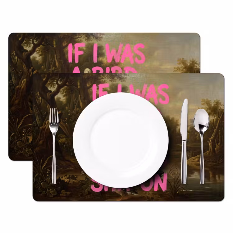 Klassiek - Humor - Roze Placemat vinyl groot -zzsfeer2_Kitchenyeah-website