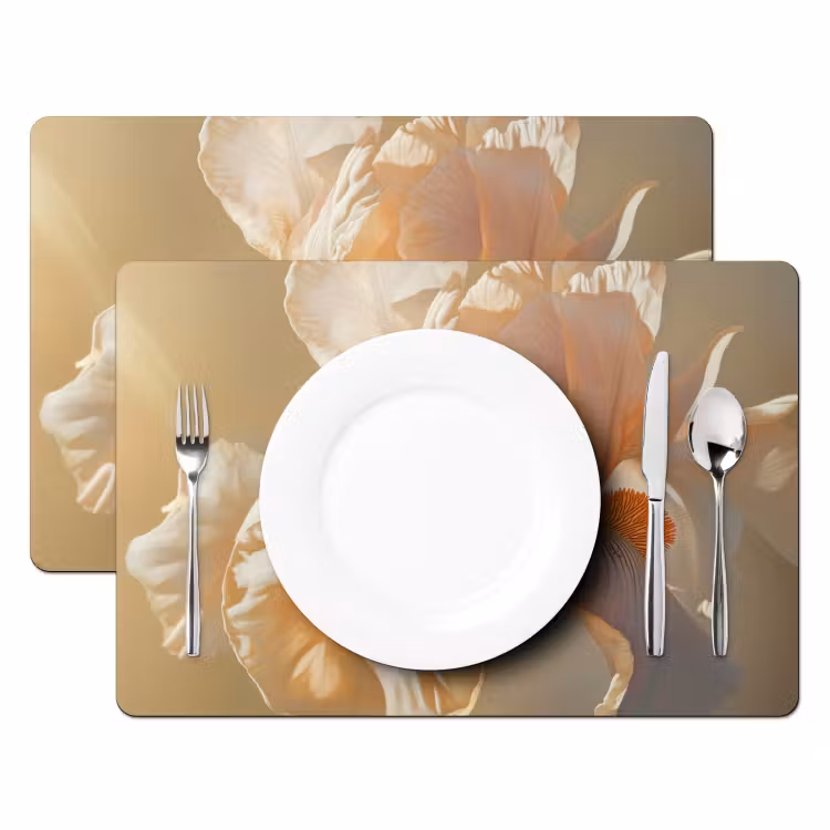 Close up - Oranje - Iris Placemat vinyl groot -zzsfeer2_Kitchenyeah-website