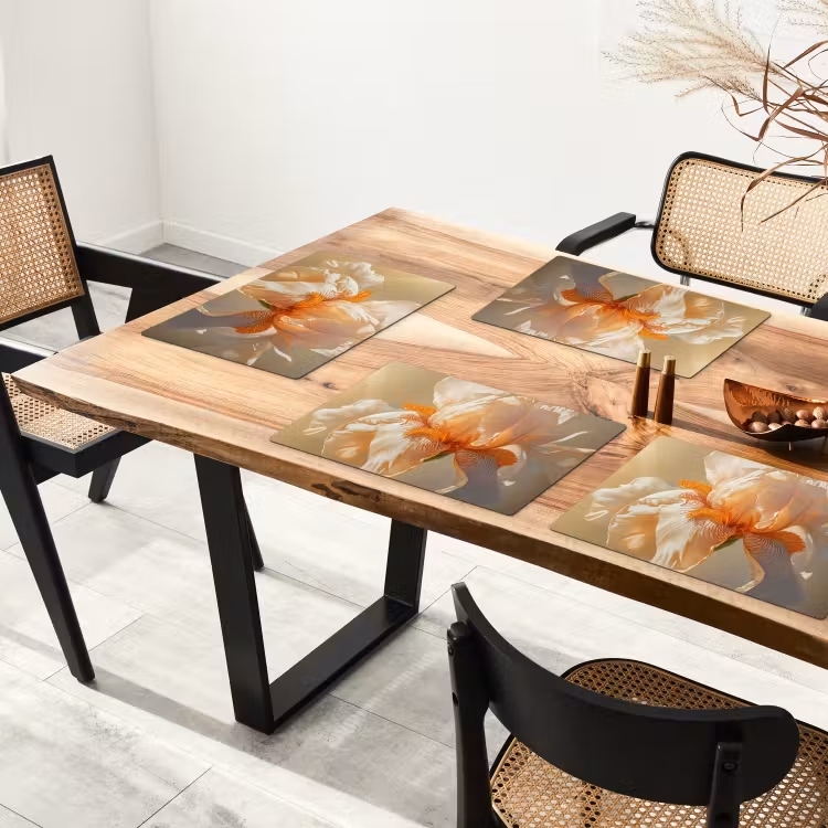 Close up - Oranje - Iris Placemat vinyl groot -zzsfeer4_Kitchenyeah-website