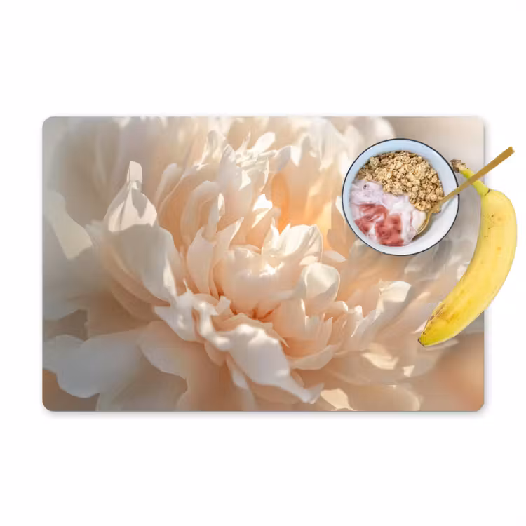 Close up - Pioenroos - Lichtroze Placemat vinyl groot -zzzproduct_Kitchenyeah-website