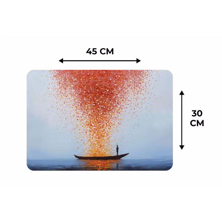 Wolk - Confetti - Boot - Wateroppervlakte Placemat vinyl groot -specs