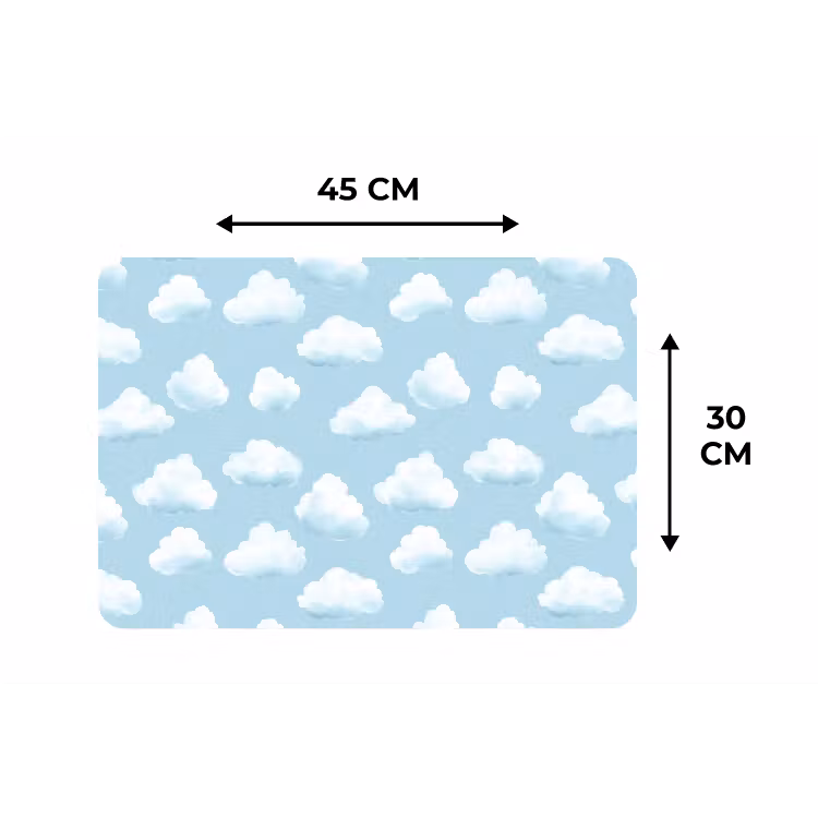 Wolken - Illustratie - Blauw Placemat vinyl groot 368 -specs