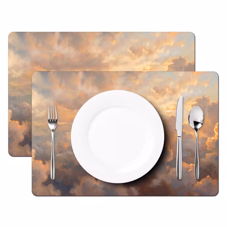 Wolken - Zonsondergang - Natuur - Abstract - Goud Placemat vinyl groot -zzsfeer2_Kitchenyeah-website