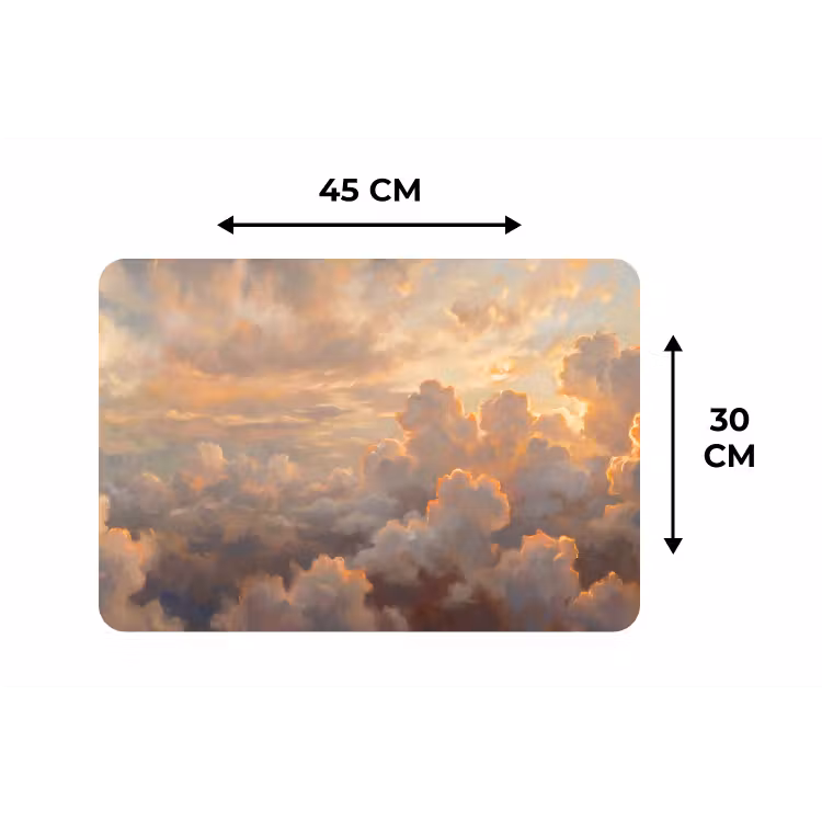 Wolken - Zonsondergang - Natuur - Abstract - Goud Placemat vinyl groot -specs