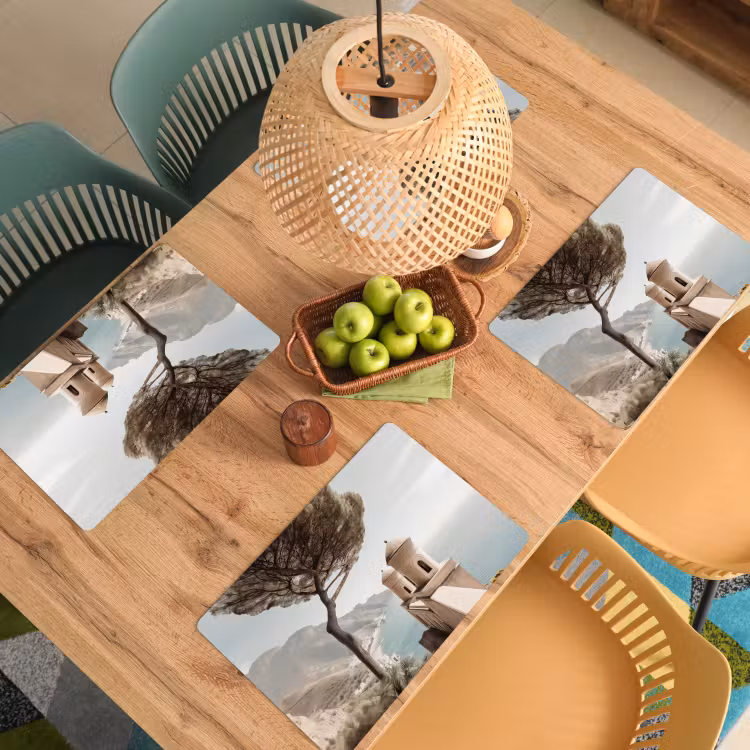 Kust - Klif - Boom - Gebouw Placemat vinyl groot -zzsfeer5_Kitchenyeah-website