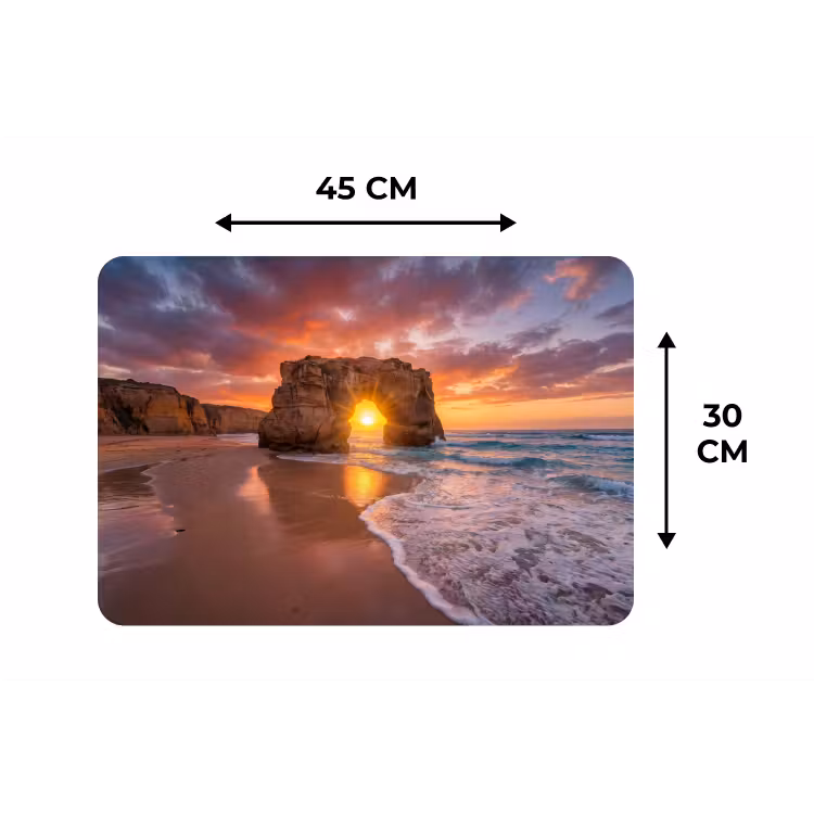 Kust - Rots - Zonsondergang - Zee - Natuur Placemat vinyl groot -specs
