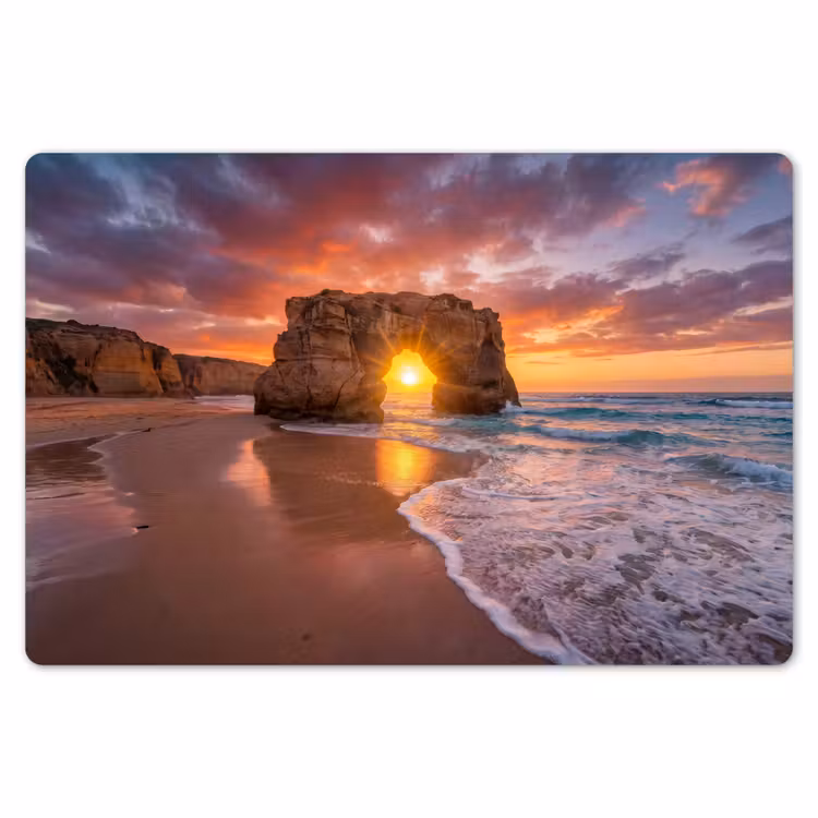 Kust - Rots - Zonsondergang - Zee - Natuur Placemat vinyl groot -zzsfeer1_Kitchenyeah-website