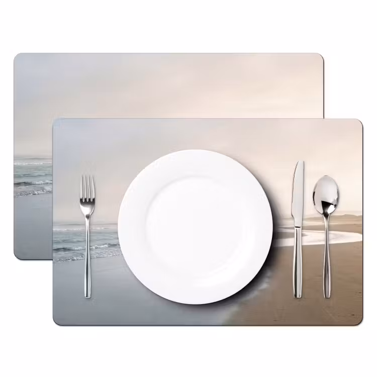 Kustlijn - Strand - Oceaan Placemat vinyl groot -zzsfeer2_Kitchenyeah-website