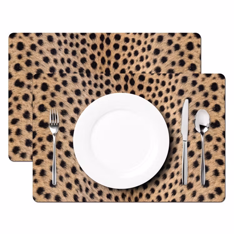 Vacht - Jachtluipaard - Zwart - Wit Placemat vinyl groot -zzsfeer2_Kitchenyeah-website