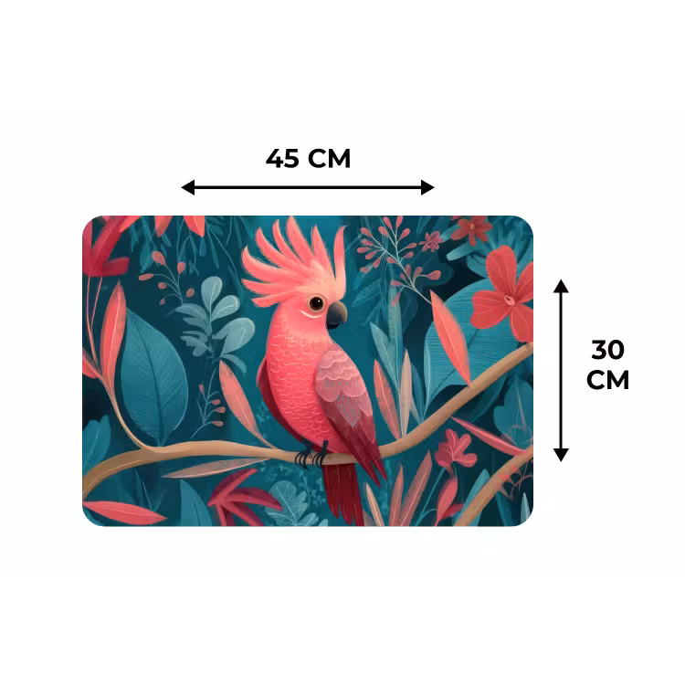 Kaketoe - Tropische bladeren - Tak Placemat vinyl groot -specs