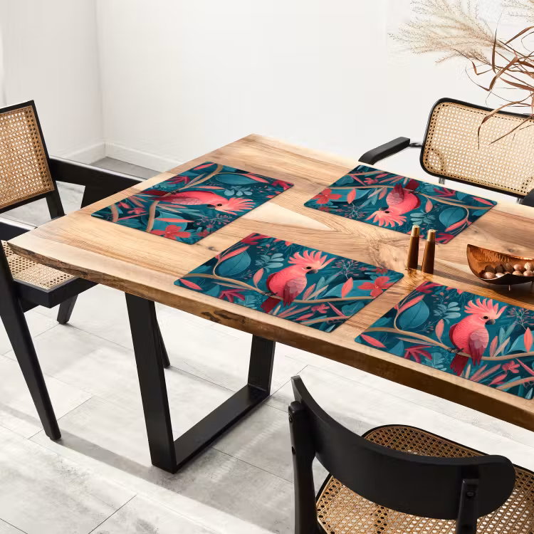 Kaketoe - Tropische bladeren - Tak Placemat vinyl groot -zzsfeer4_Kitchenyeah-website