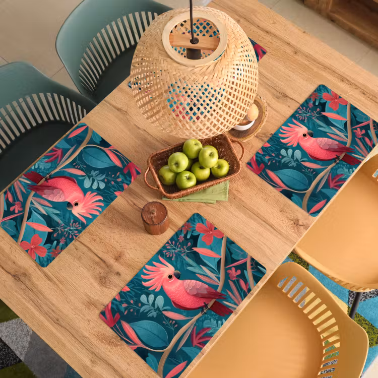 Kaketoe - Tropische bladeren - Tak Placemat vinyl groot -zzsfeer5_Kitchenyeah-website