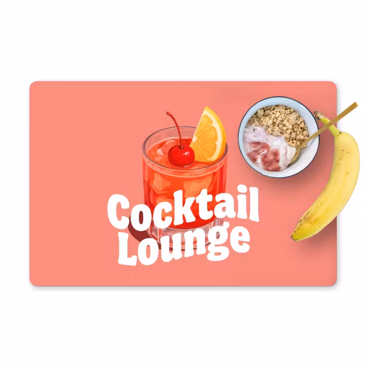 Cocktail Lounge - Glas - Koraal Placemat vinyl groot -zzzproduct_Kitchenyeah-website
