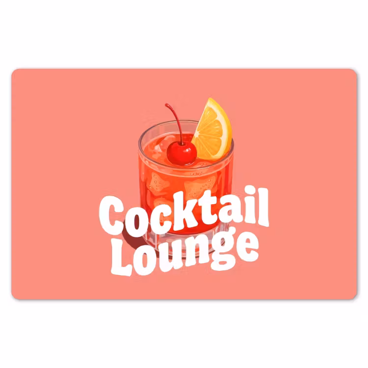 Cocktail Lounge - Glas - Koraal Placemat vinyl groot -zzsfeer1_Kitchenyeah-website