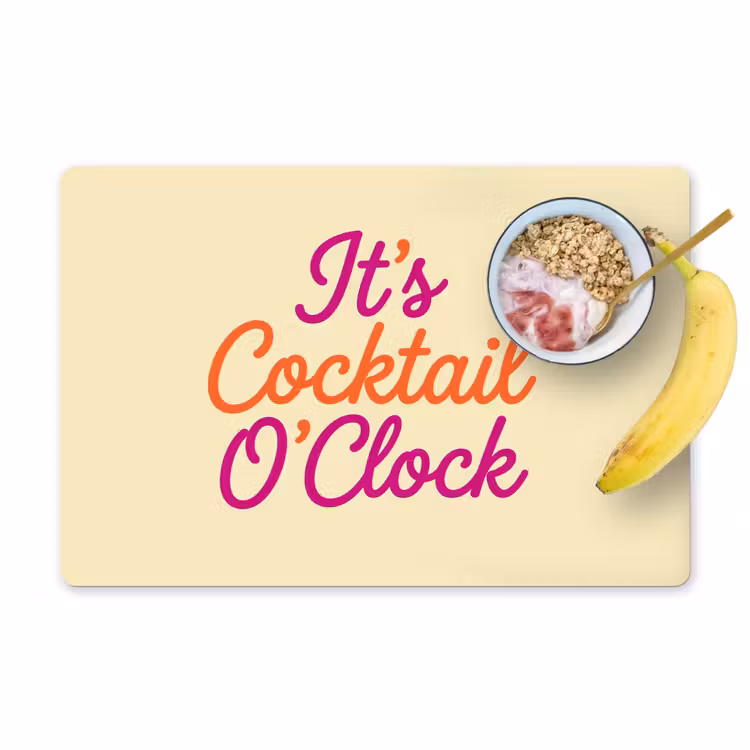 Cocktail O'Clock - Geel - Retro Placemat vinyl groot -zzzproduct_Kitchenyeah-website