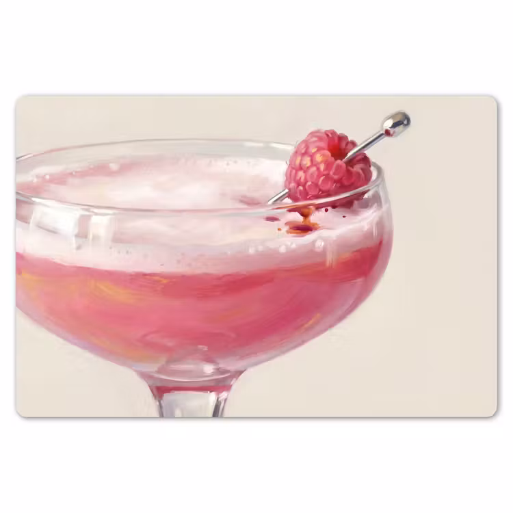 Cocktail - Framboos - Drank - Modern - Roze Placemat vinyl groot -zzsfeer1_Kitchenyeah-website