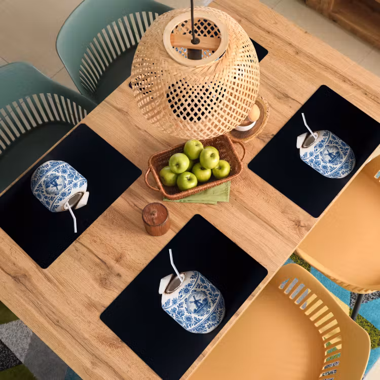 Kokosnoot - Eten - Delfts blauw - Drinken Placemat vinyl groot -zzsfeer5_Kitchenyeah-website