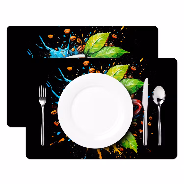 Koffie - Graffiti - Drinken - Abstract Placemat vinyl groot -zzsfeer2_Kitchenyeah-website