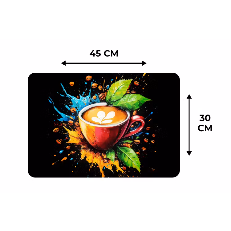 Koffie - Graffiti - Drinken - Abstract Placemat vinyl groot -specs