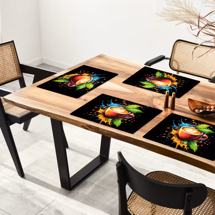 Koffie - Graffiti - Drinken - Abstract Placemat vinyl groot -zzsfeer4_Kitchenyeah-website