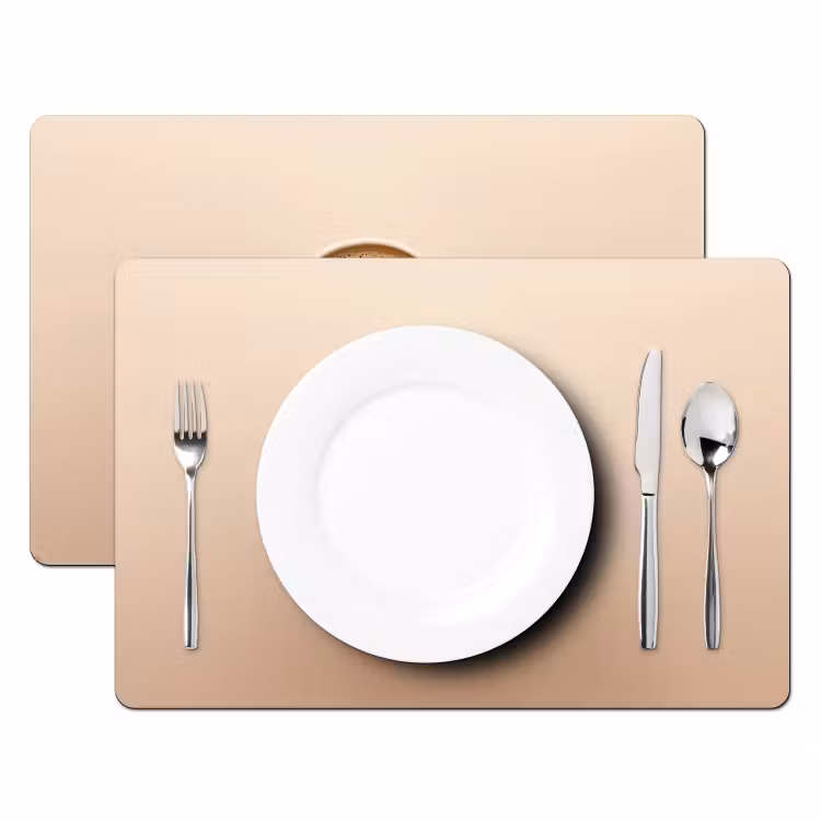 Koffie - Melkschuim - Lach - Beige Placemat vinyl groot -zzsfeer2_Kitchenyeah-website