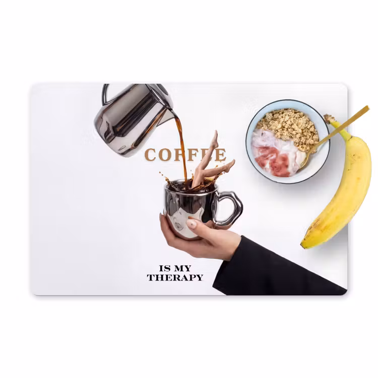 Koffie - Mok - Kan - Therapie Placemat vinyl groot -zzzproduct_Kitchenyeah-website